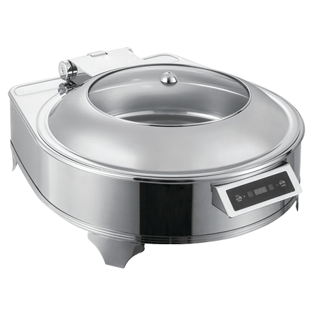 3044am永利圆形豪华感应自助餐炉 一体电热304不锈钢早餐布菲炉